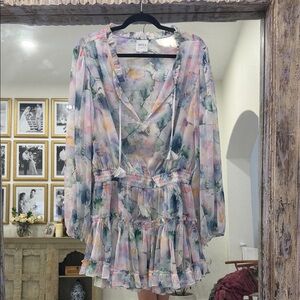 Misa Los Angeles Watercolor Floral Mini Dress